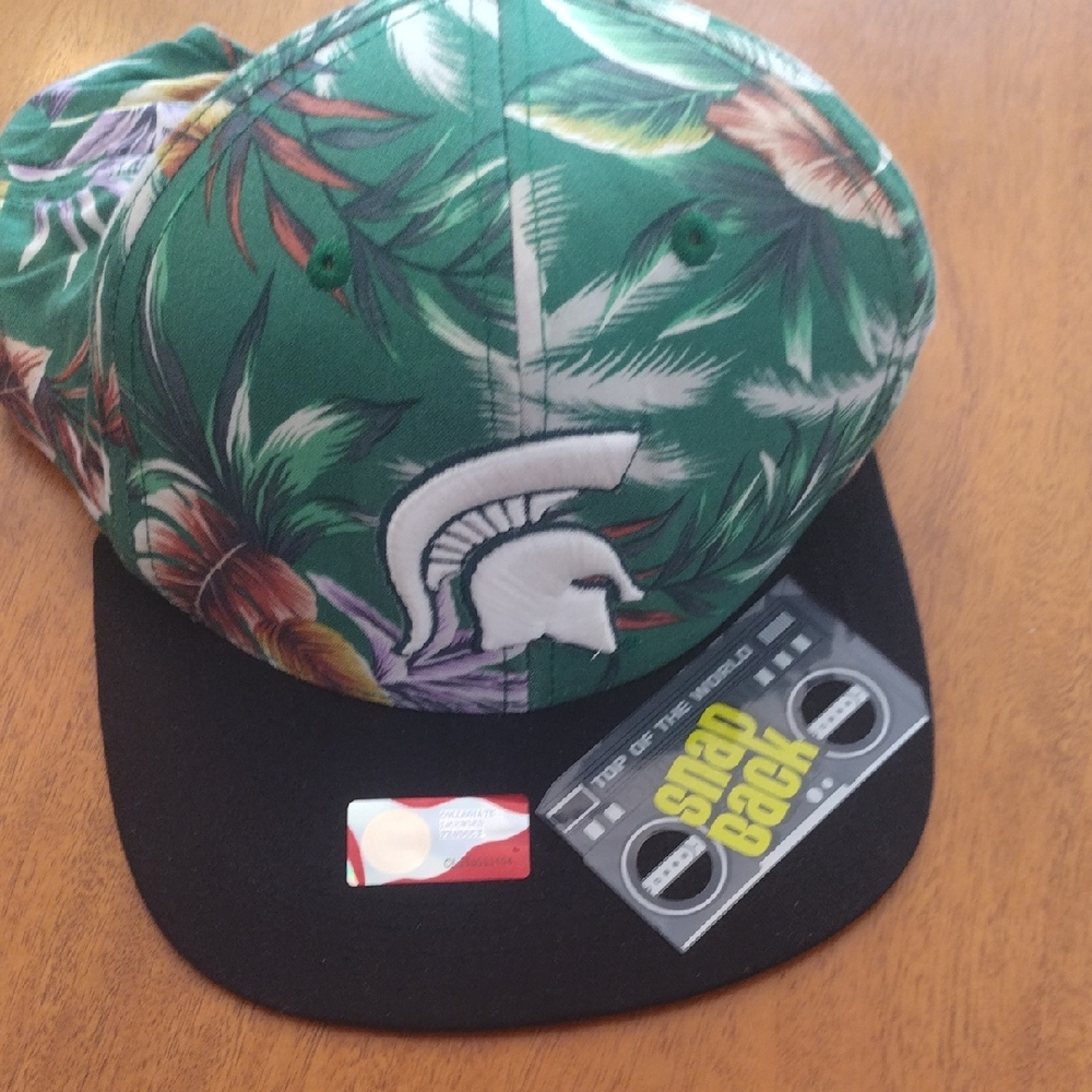 Top of the World Green and Black Snapback MSU Unisex Lightweight Adjustable Hat
